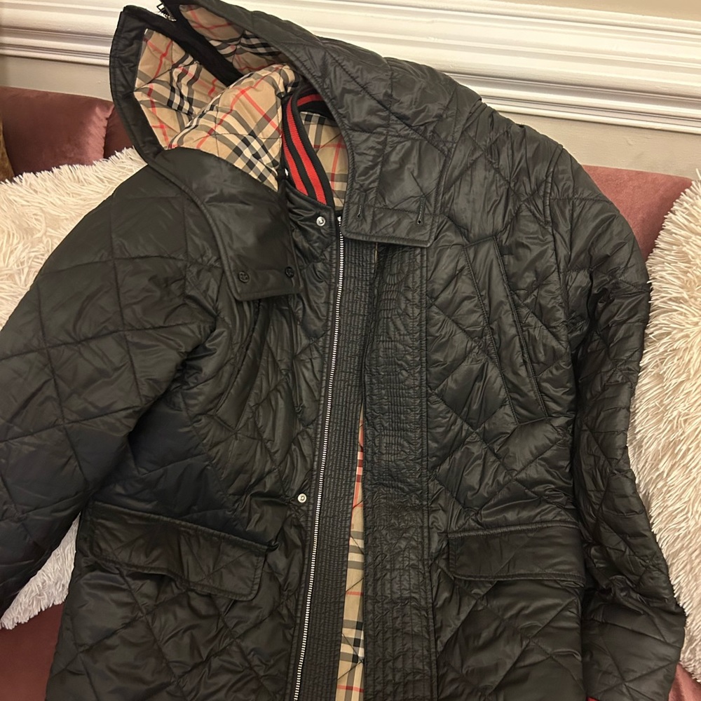 Burberry coat with hood